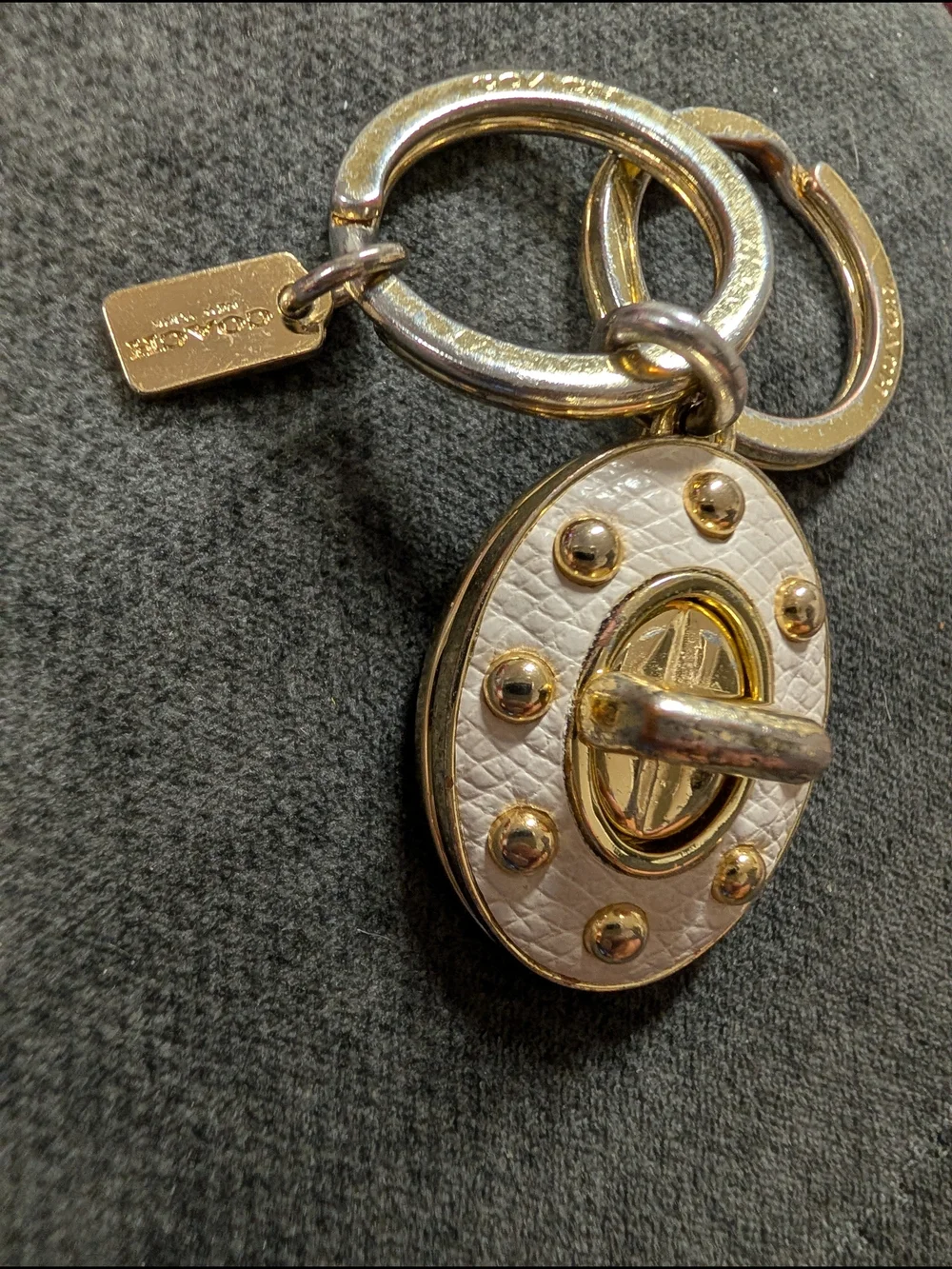 COACH Vintage Valet Turnlock Keychain Charm